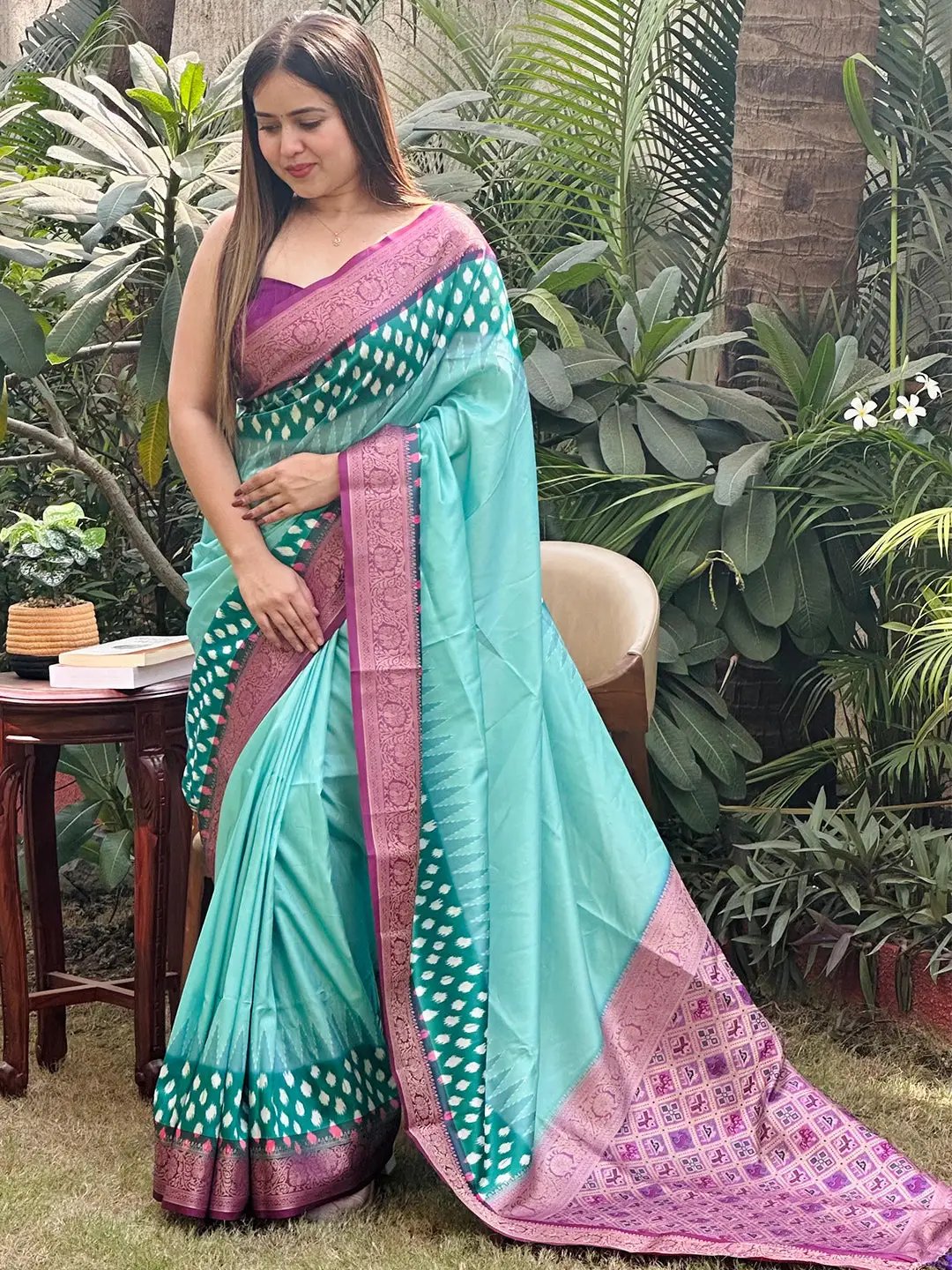 Pure Banarasi Soft Silk With Patola Pallu on Saree by My Store