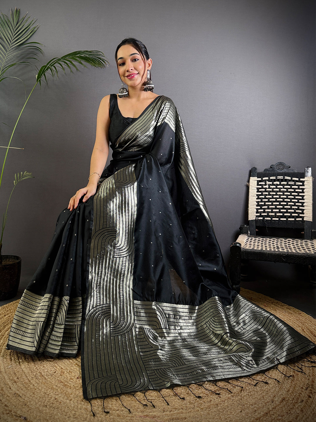Black Beauty Soft Silk Saree