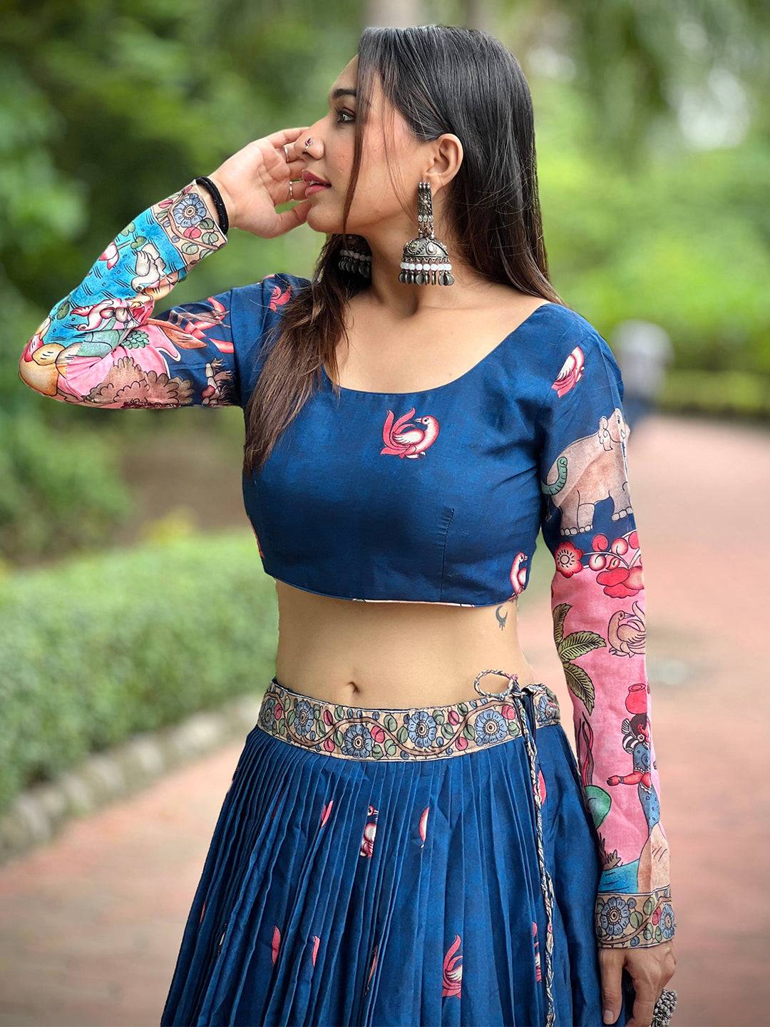 Majestic Kalamkari Lehenga Set by My Store