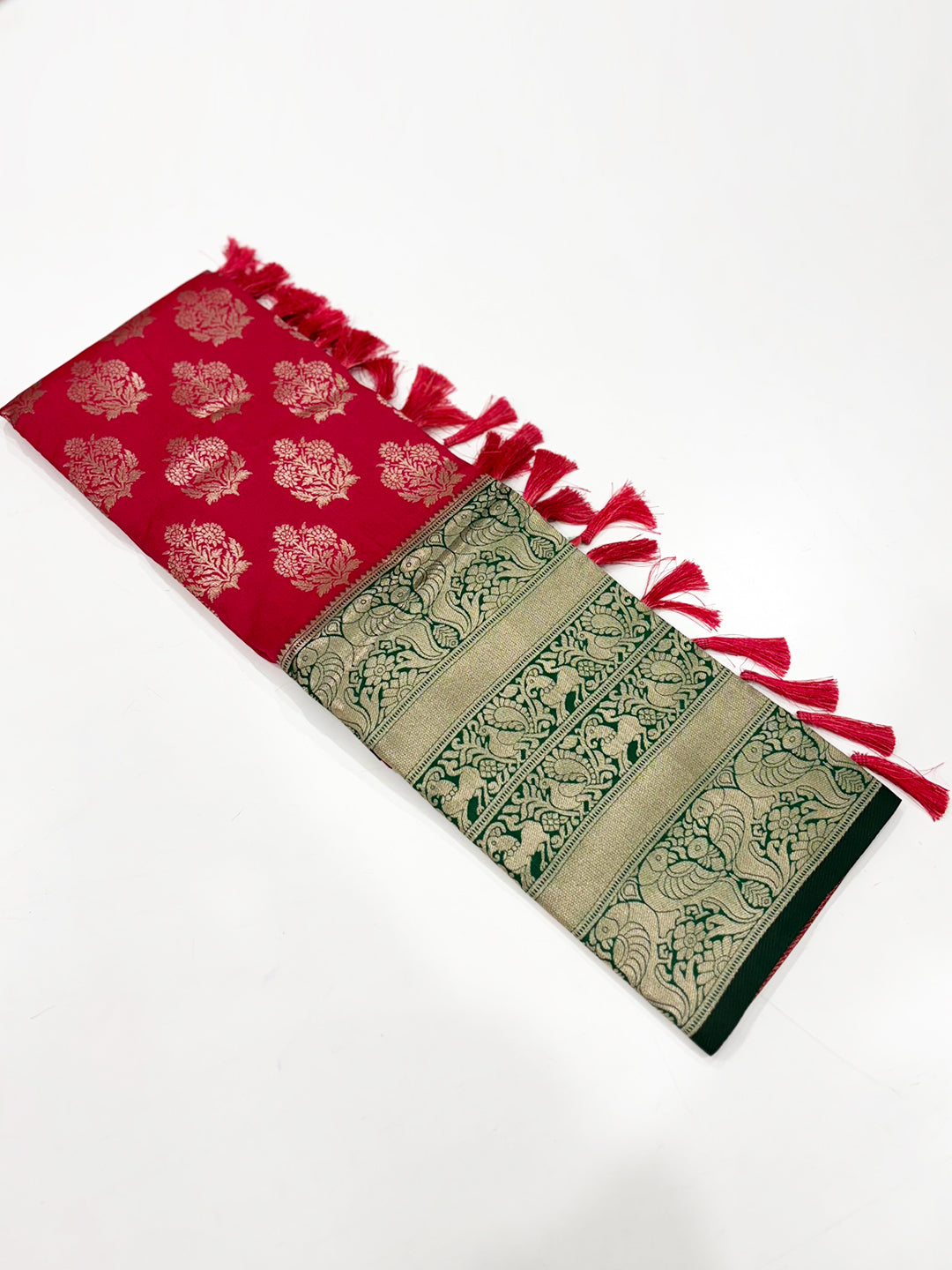 Magenta Pink Woven Design Banarasi Saree by My Store