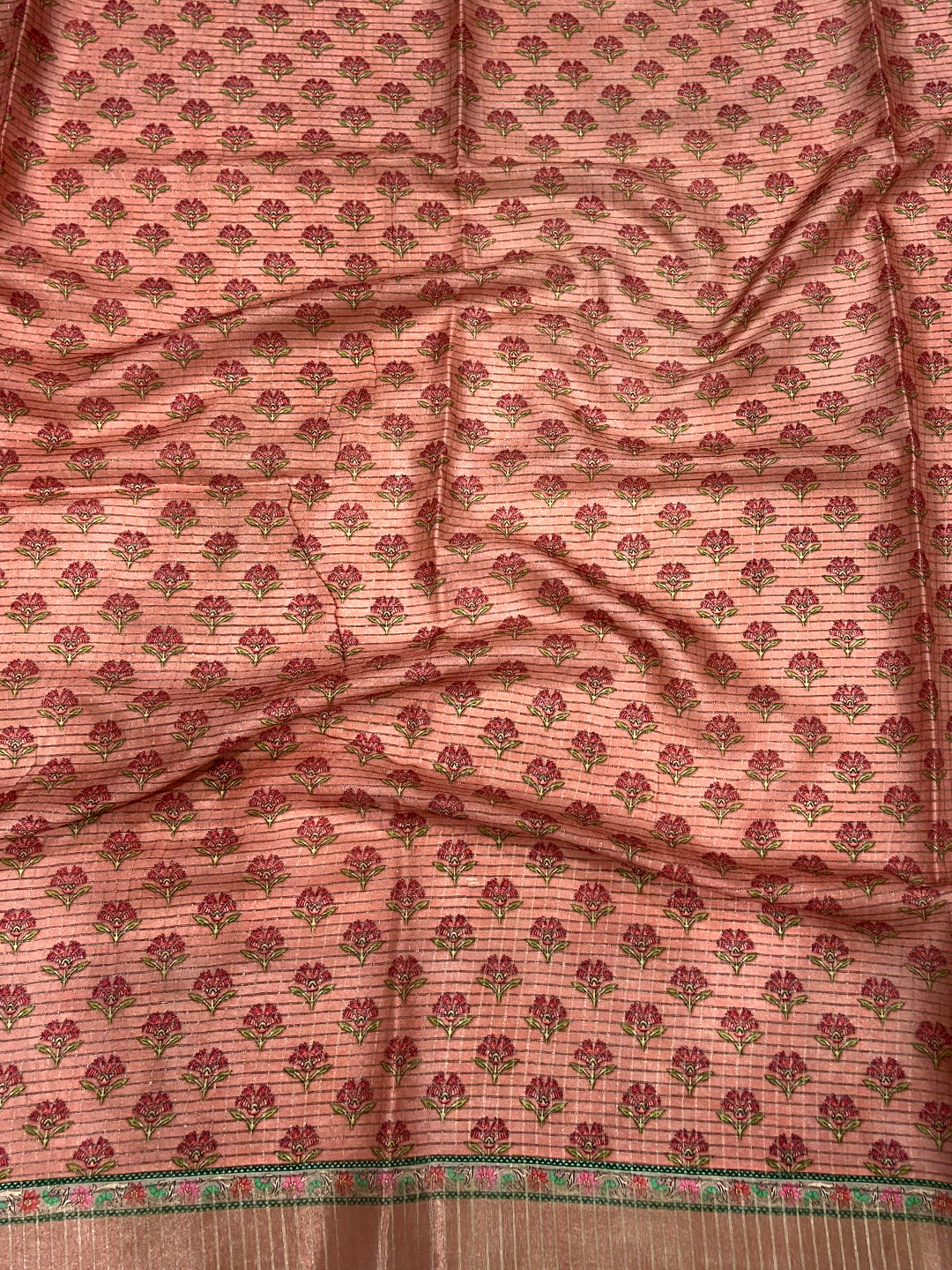 Radiant Coral Soft Silk Digital Print Saree by My Store
