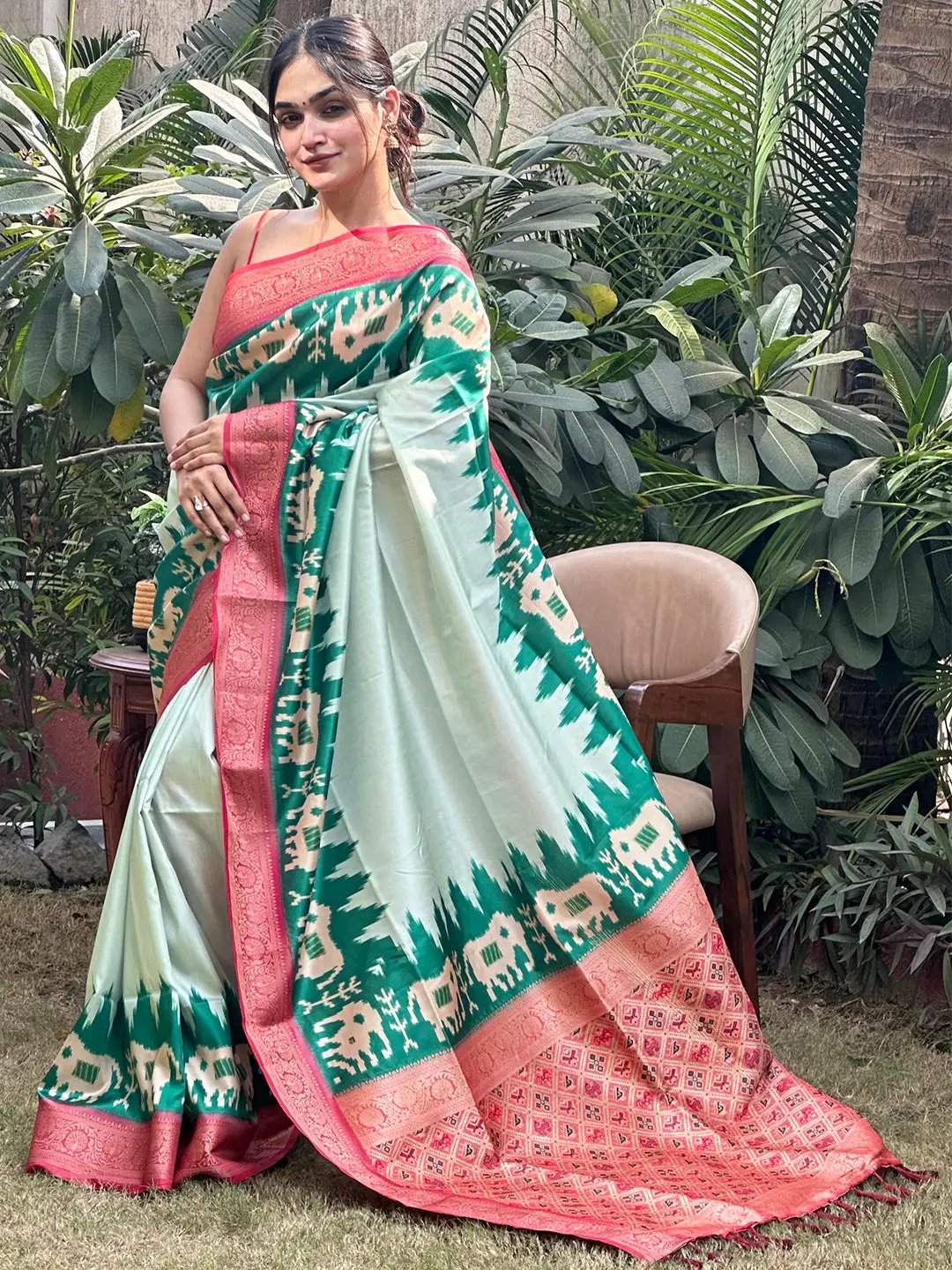 Banarasi Soft Silk Adorns With Zari Patola Pallu Saree