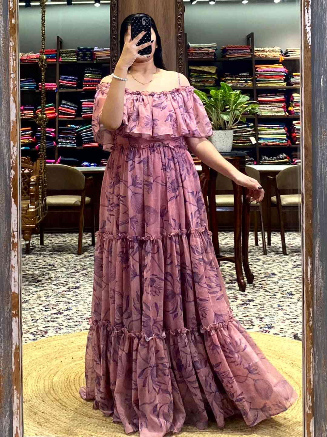 Mauve Botanical Floral Dress by My Store