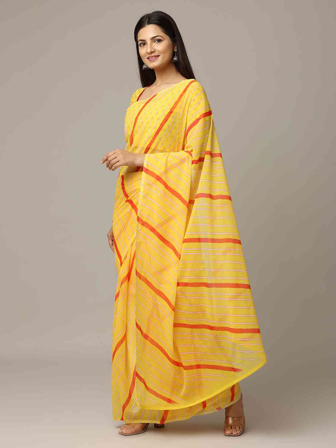 Leheriya Soft Georgette Digital Print Party Wear Saree by My Store