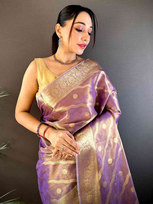 Wine Glass Crush Tissue Leheriya Saree