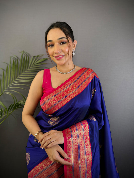 Royal Purple Soft Silk Kanjivaram Saree by My Store
