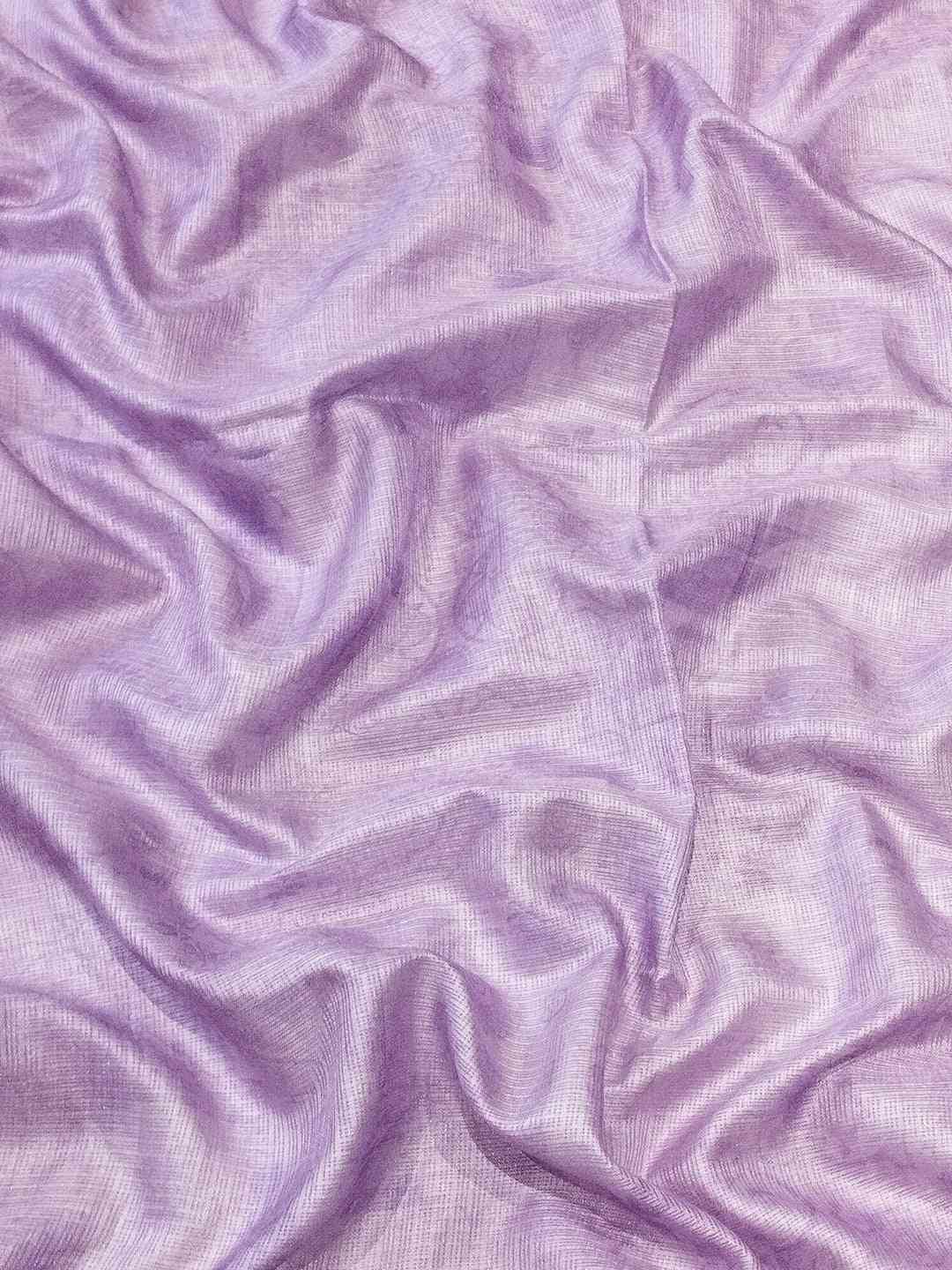 Lavender Kota With Digital Floral Printed Saree by My Store