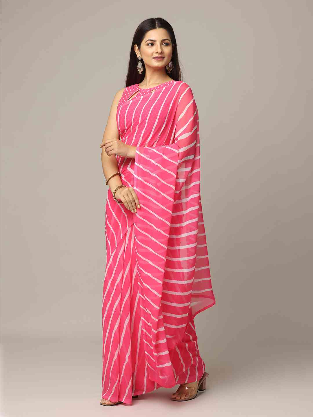 Leheriya Soft Georgette Digital Print Party Wear Saree by My Store