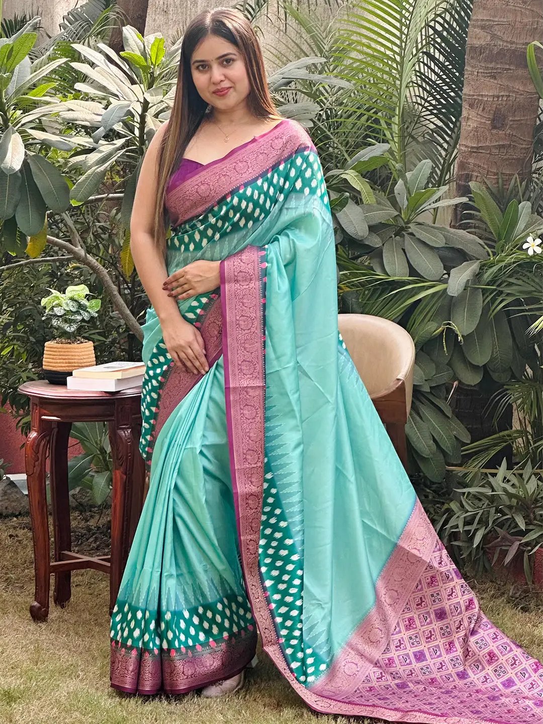 Pure Banarasi Soft Silk With Patola Pallu on Saree by My Store