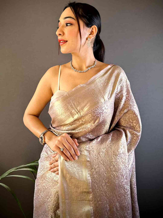 Brown Soft Kanjivaram Silk Saree by My Store