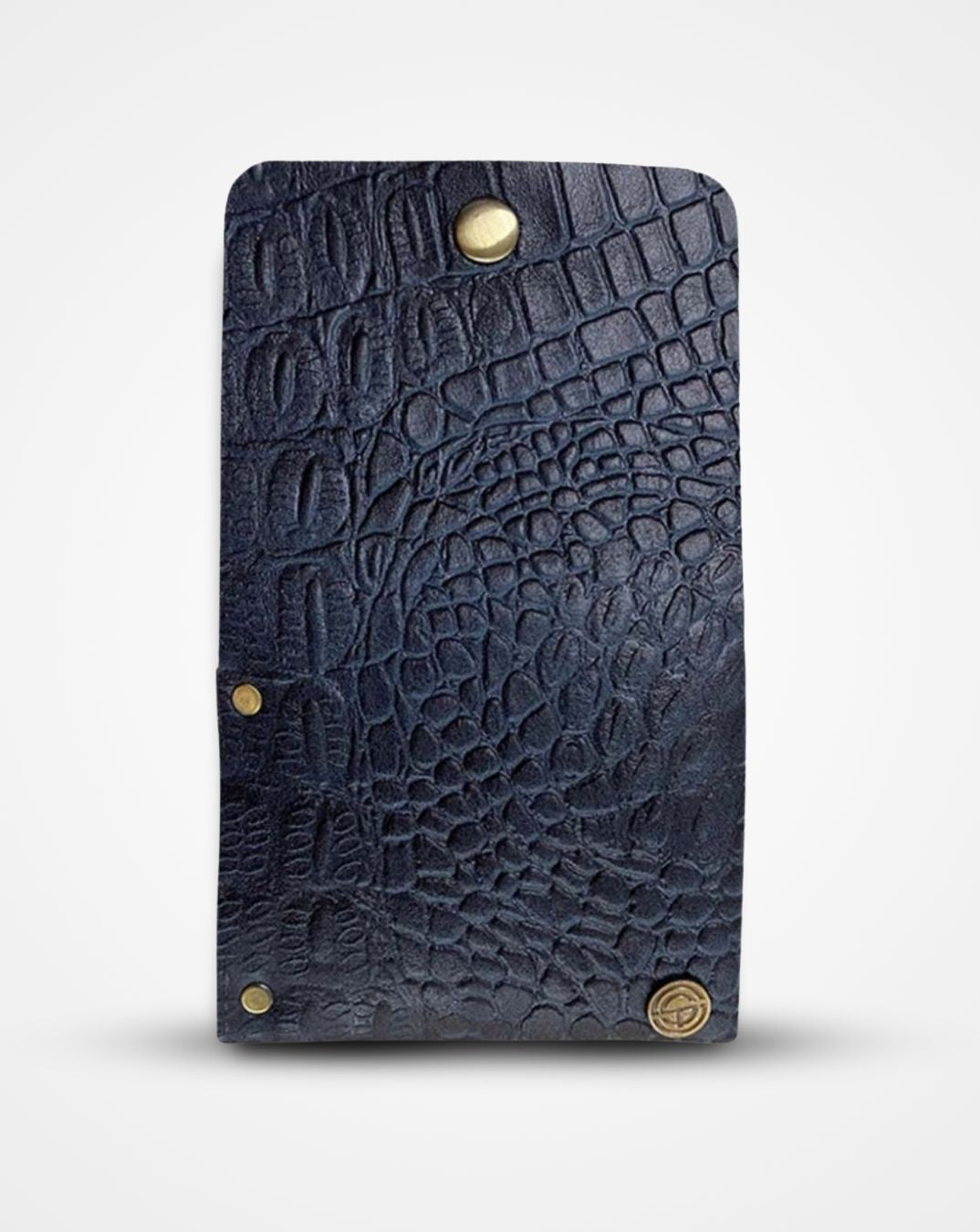 Blue croc print native batua