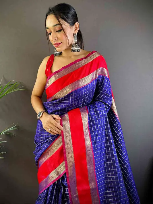 Blue Silk Woven Kanchi Banarasi Saree