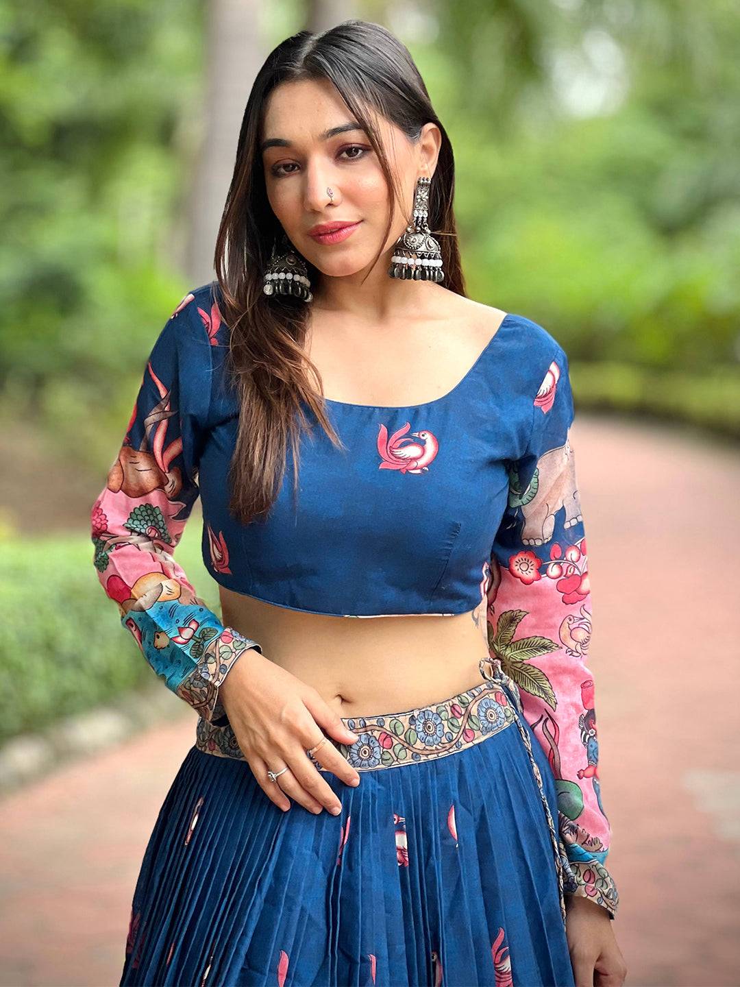 Majestic Kalamkari Lehenga Set by My Store