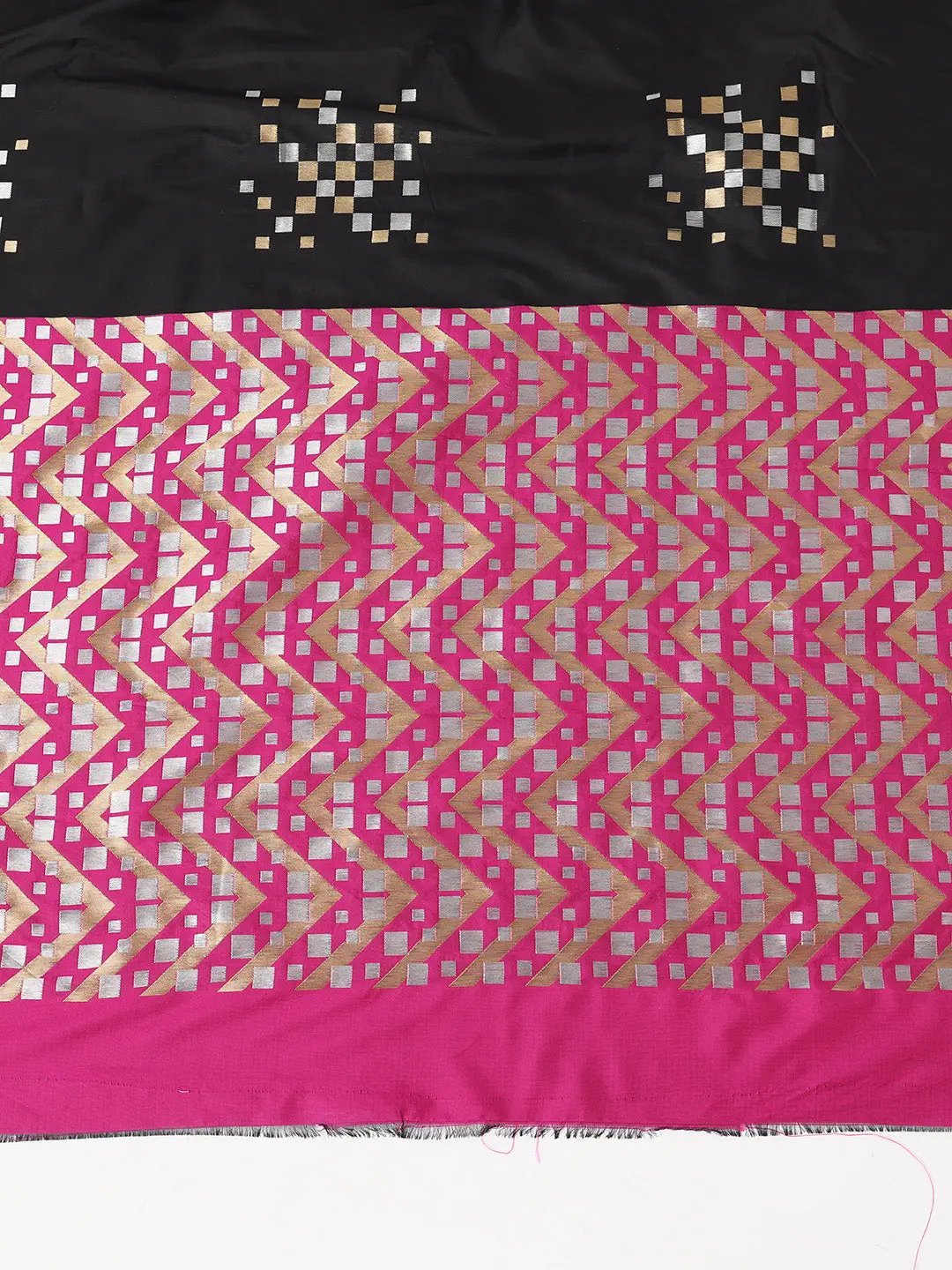 Black Banarasi Katan Silk Kanchi Zari Weaving Saree