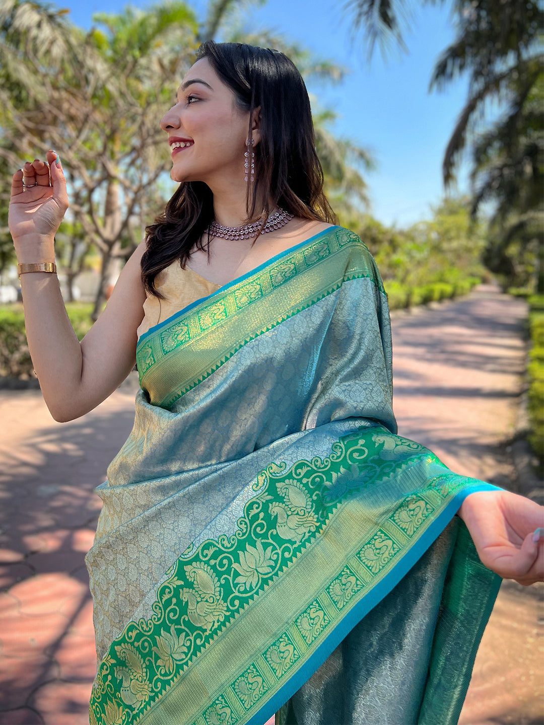 Trendy One Gram Gold Tissue Kanjivaram Soft Silk Saree
