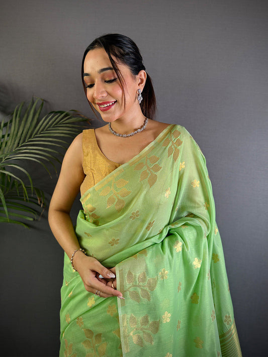 Elegant Essence Cotton Silk Dhakai Saree by My Store