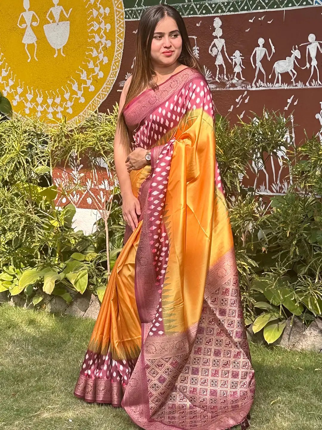 Pure Banarasi Soft Silk With Patola Pallu on Saree by My Store