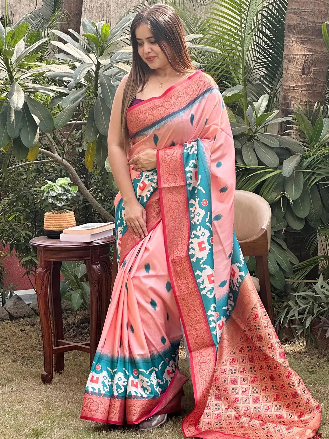 Banarasi Soft Silk Adorns With Zari Patola Pallu Saree