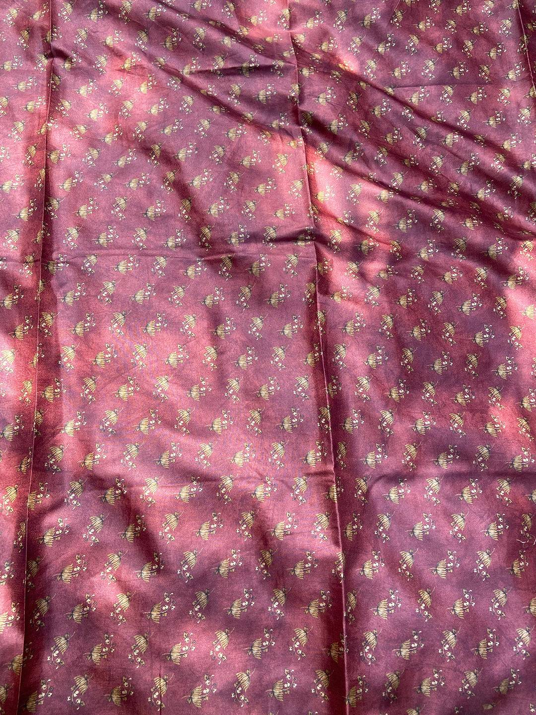 Maroon Colour Tussar Silk Saree With Batik and Kalamkari Print Border by My Store