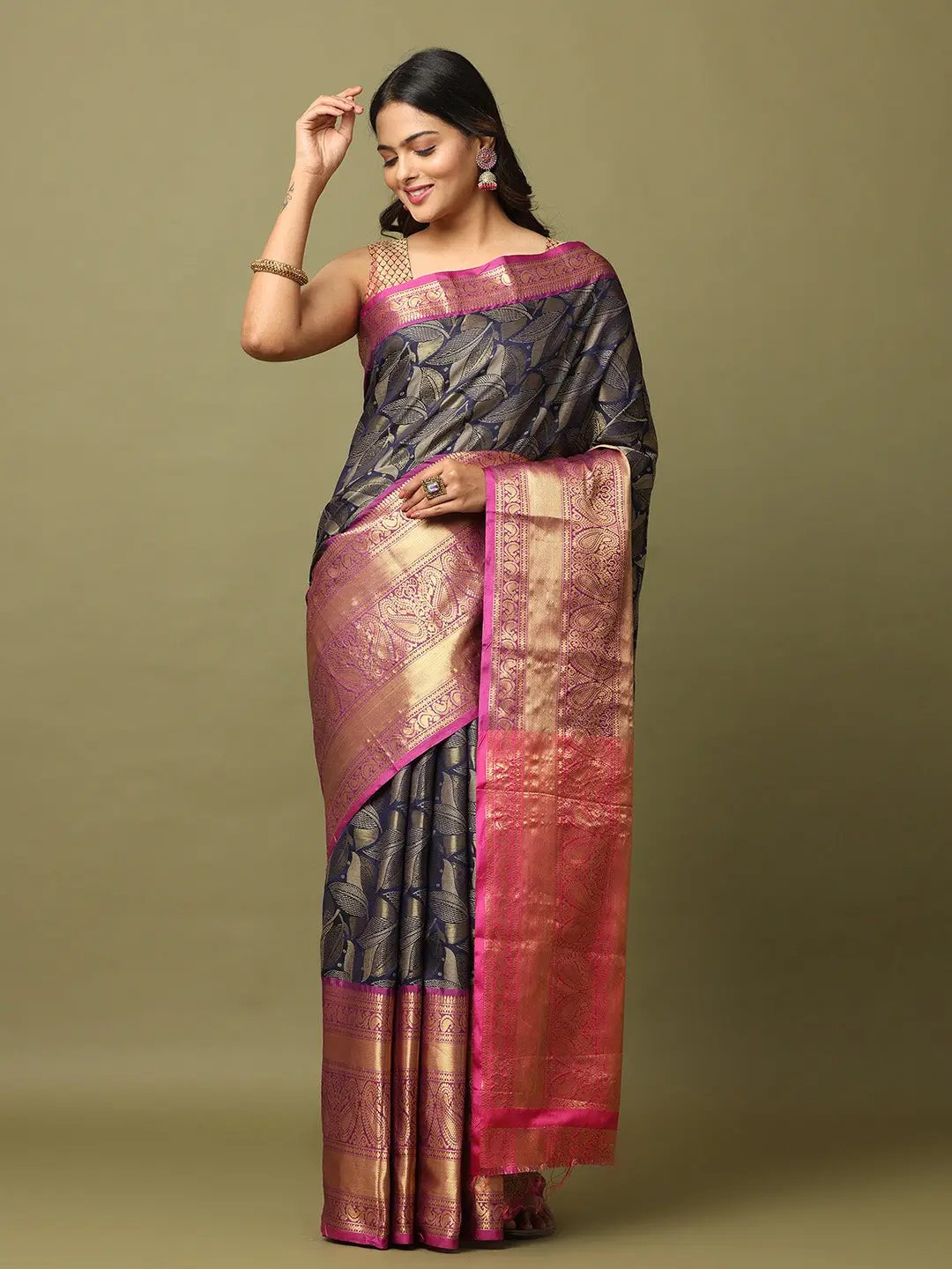 Banarasi Pattu Self Zari Weaving Saree by My Store