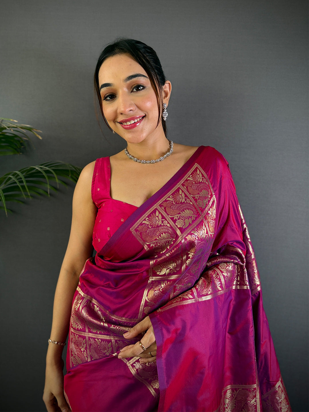 Wine Majesty Soft Silk Saree