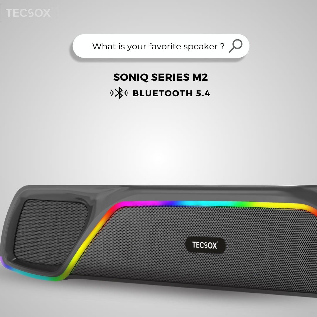 TecSox Soniq Series M2 | Speaker with 24watt & Powerful Bass