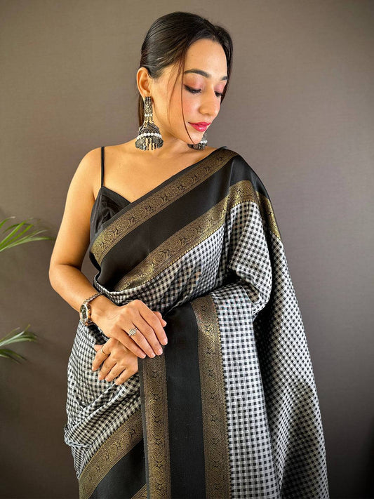 Exclusive Gold Zari Katan Silk Saree by My Store
