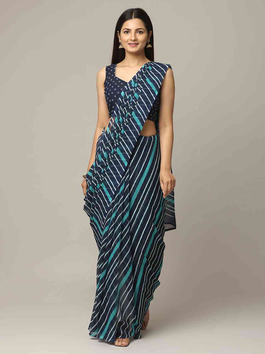 Leheriya Soft Georgette Digital Print Party Wear Saree by My Store