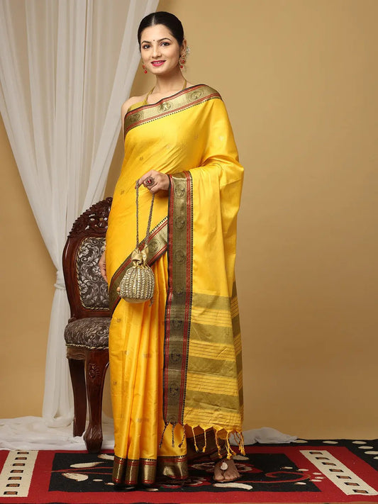 Exquisite Yevla Paithani Minakari Work Silk Saree by My Store