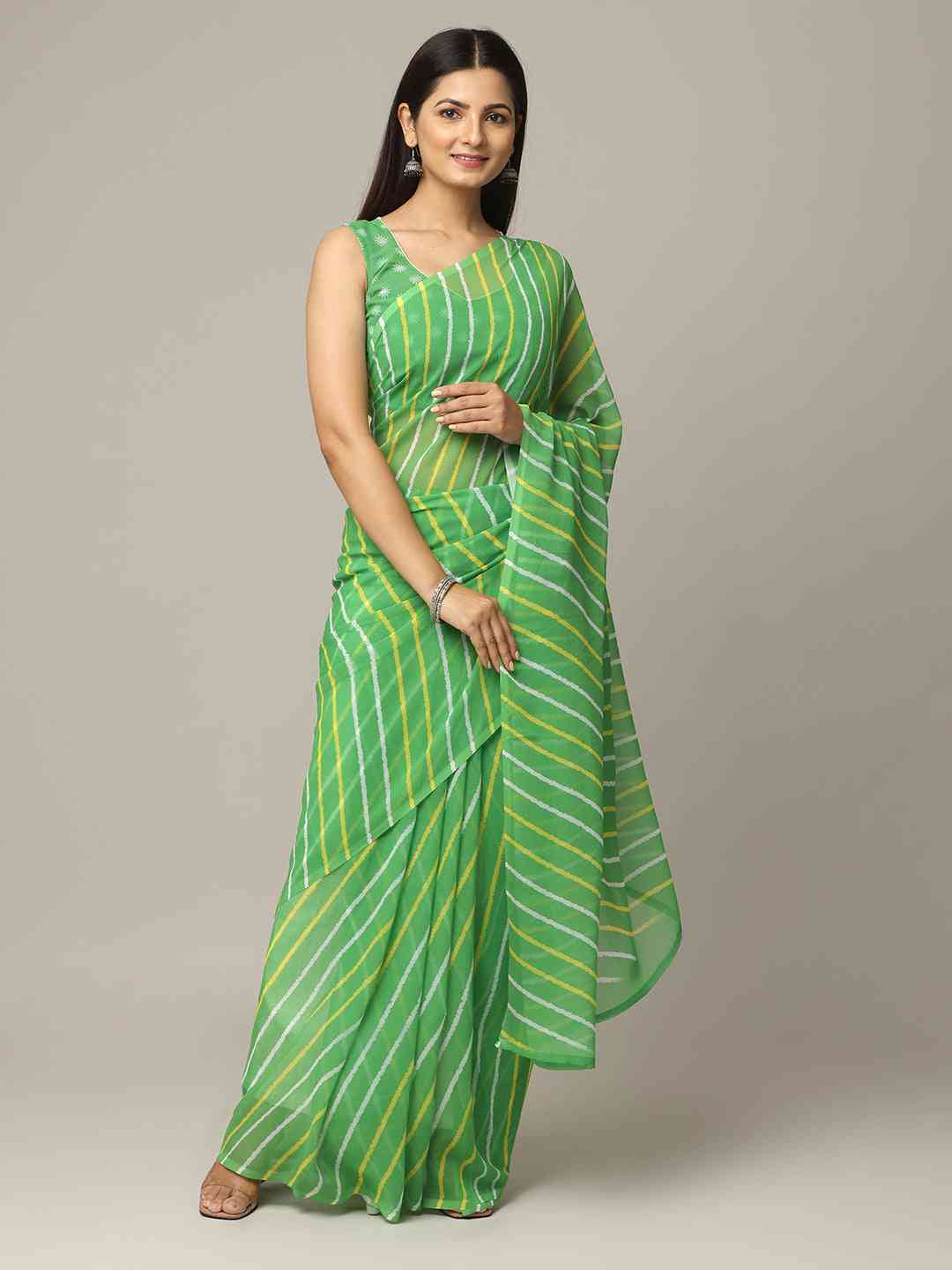 Leheriya Soft Georgette Digital Print Party Wear Saree by My Store