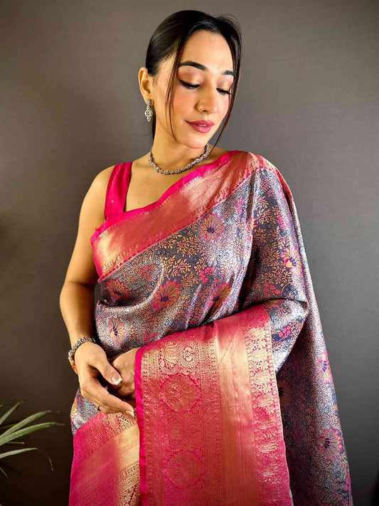 Rich Green Dharmavaram Silk Saree by My Store