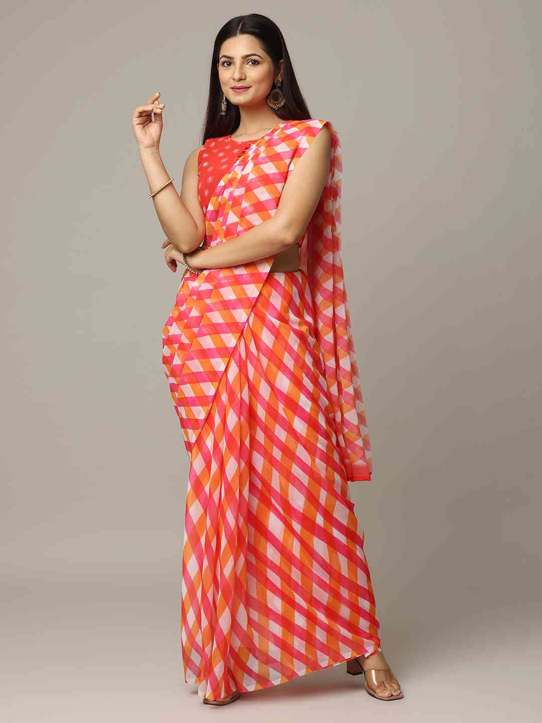 Leheriya Soft Georgette Digital Print Party Wear Saree by My Store