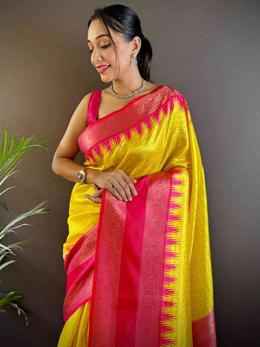 Soft Silk Gadwal Zari Weaving Saree by My Store