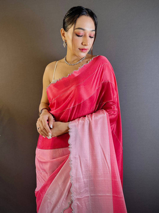 Elegant Rainbow Stone Saree by My Store