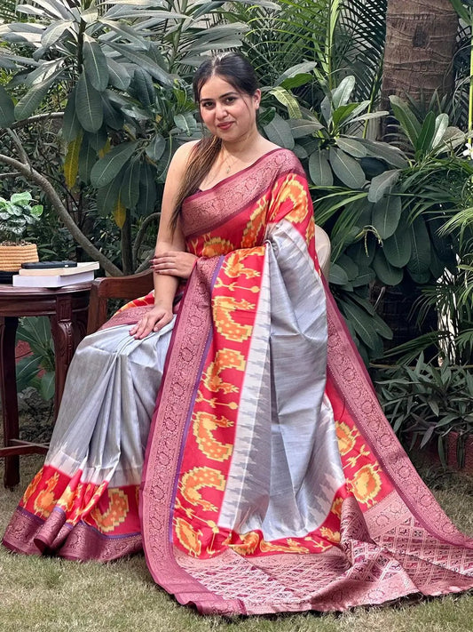 Banarasi Soft Silk Adorns With Zari Patola Pallu Saree