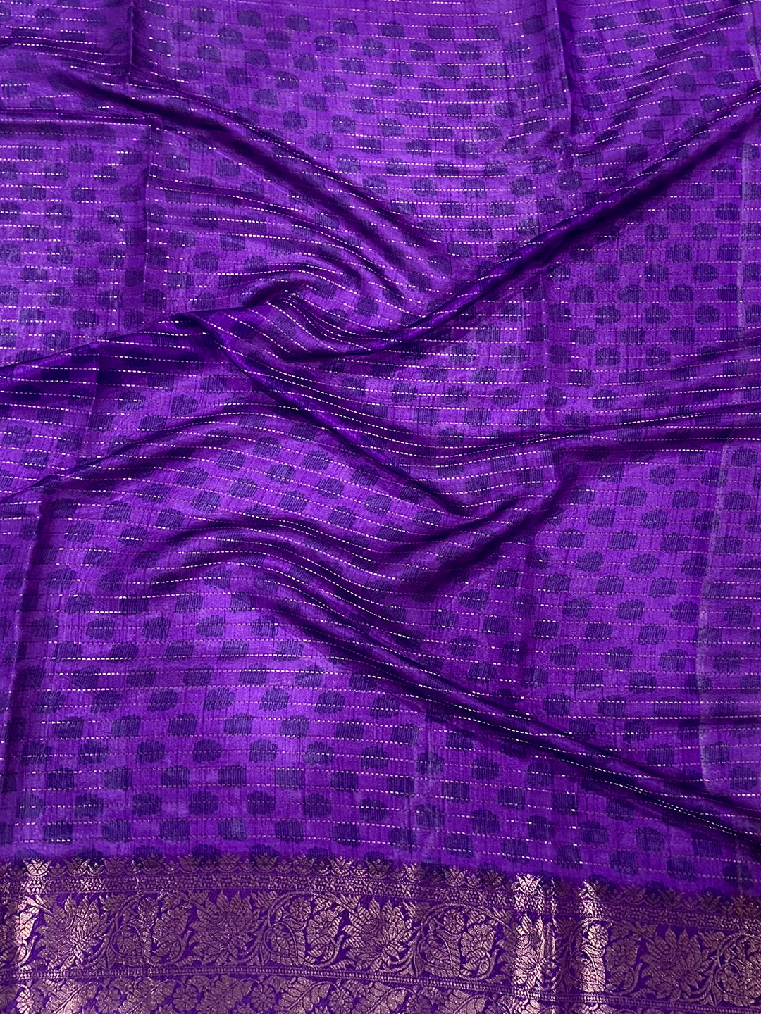 Purple Dola Silk Bird Print Saree by My Store
