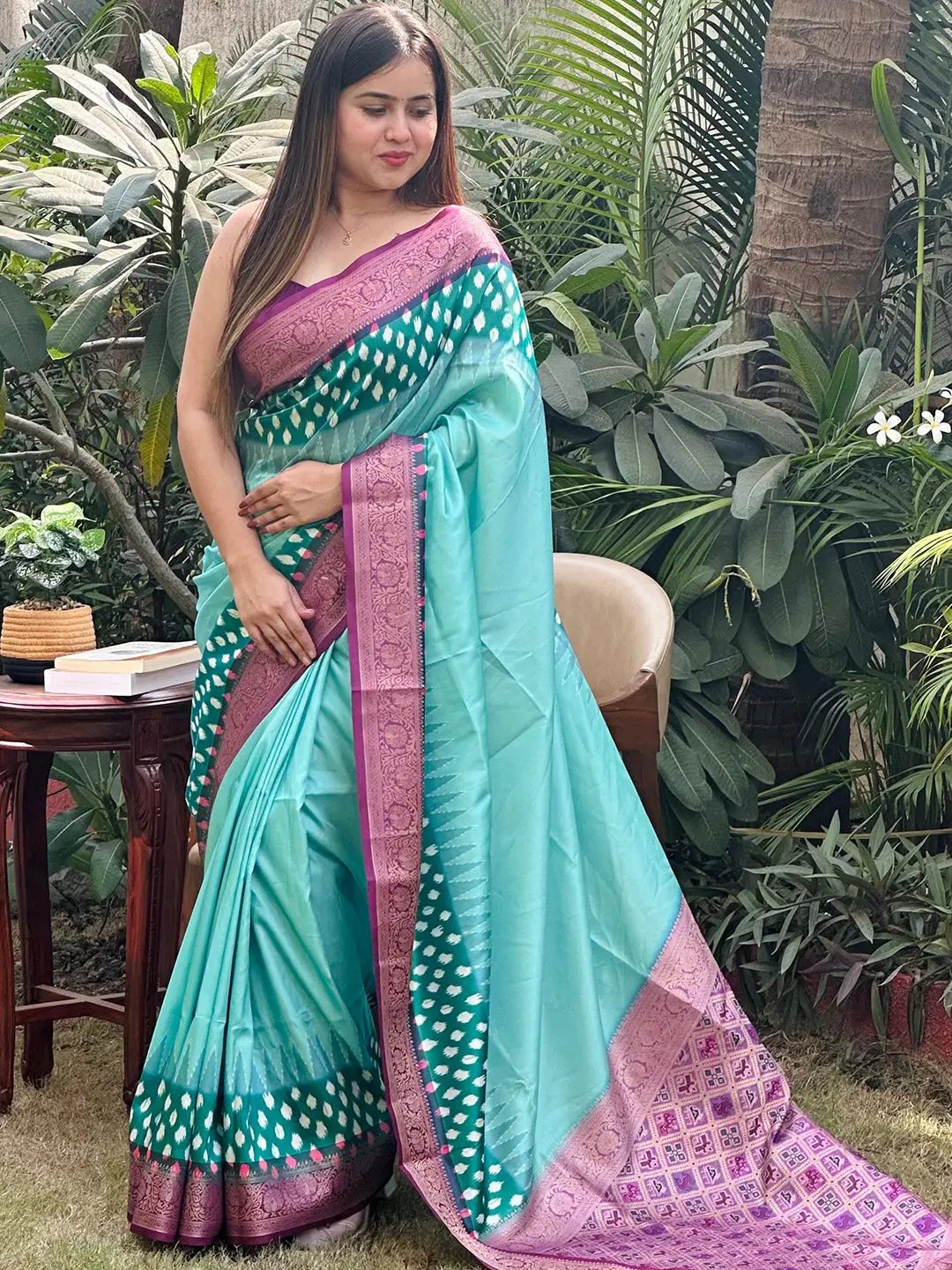Pure Banarasi Soft Silk With Patola Pallu on Saree by My Store