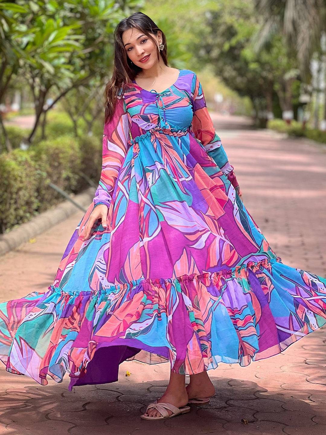 Lust Lavender Abstract Print Dress by My Store