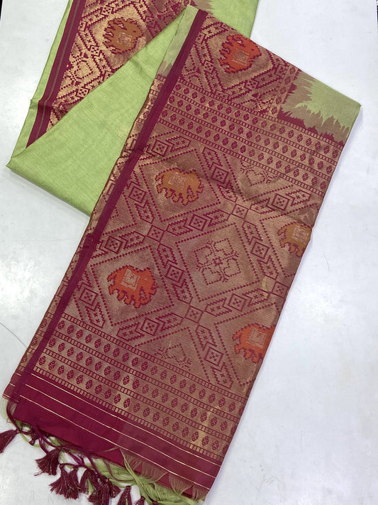 Regal Pista Silk Zari Weaving Saree by My Store