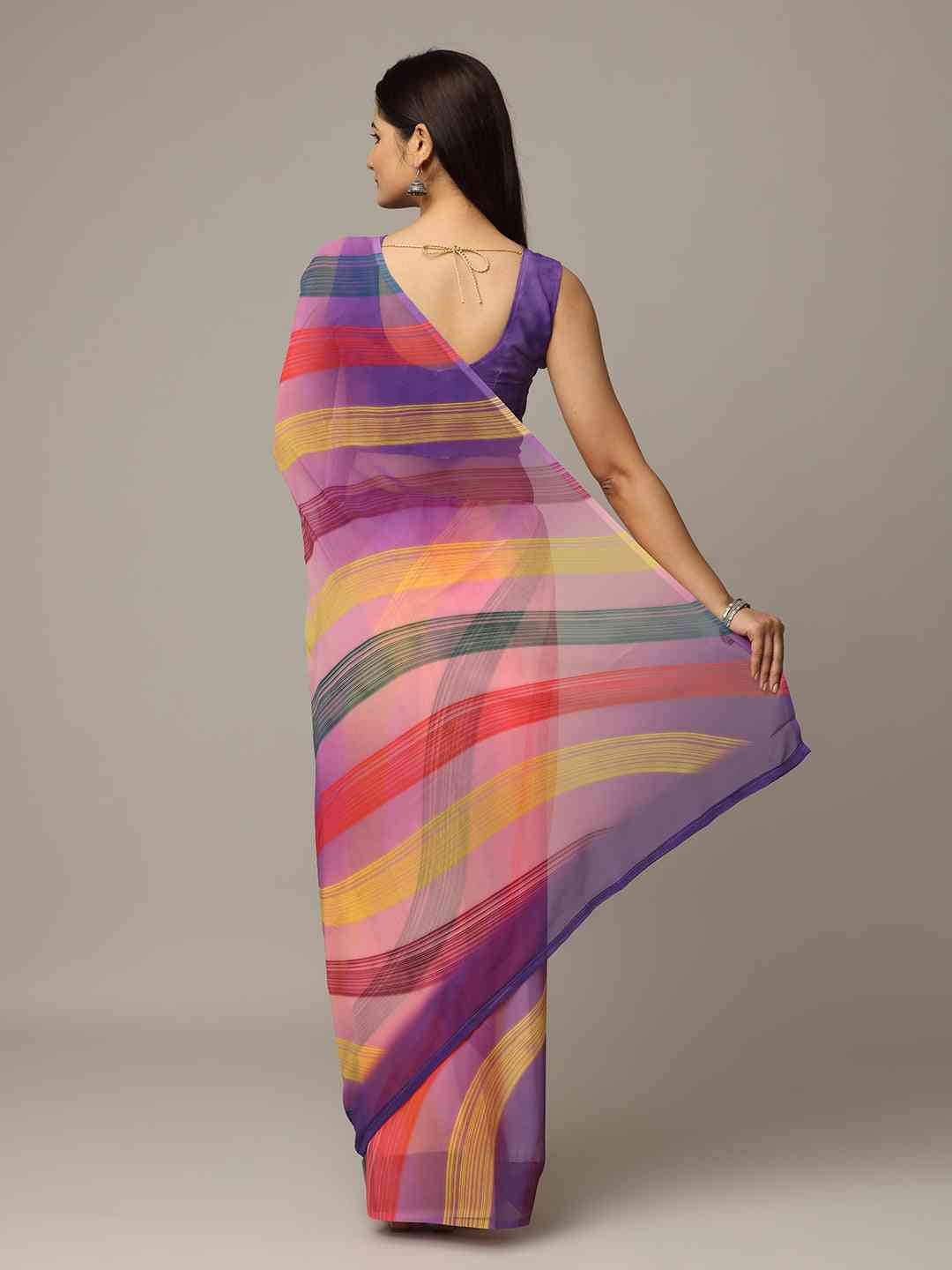 Leheriya Soft Georgette Digital Print Party Wear Saree by My Store