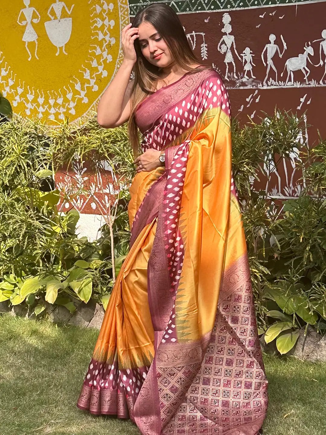 Pure Banarasi Soft Silk With Patola Pallu on Saree by My Store