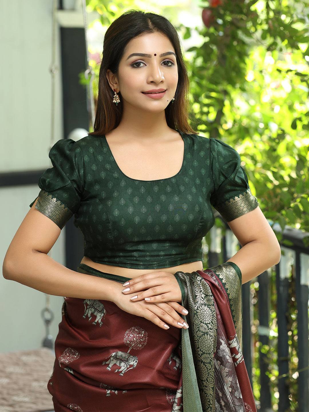 Maroon Hand Kalamkari Printed Pure Viscose Dola Silk Saree - Luxe by My Store