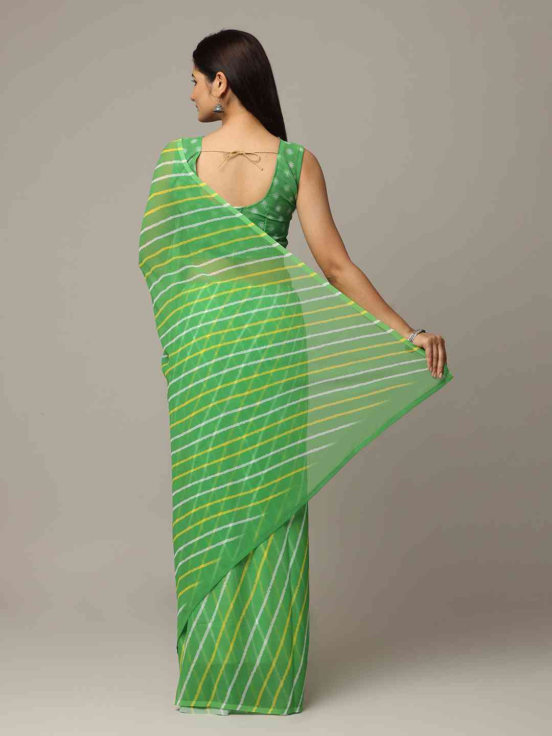 Leheriya Soft Georgette Digital Print Party Wear Saree by My Store