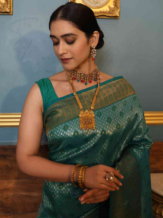 Kanjivaram Silk Saree With Zari Work by My Store