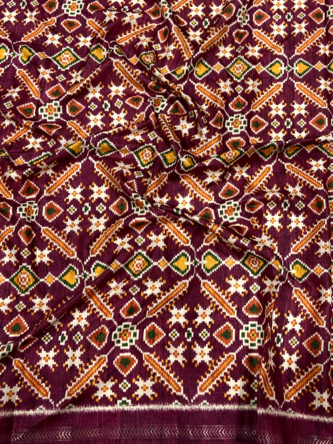 Light Peach Tussar Silk Kalamkari Printed Saree by My Store