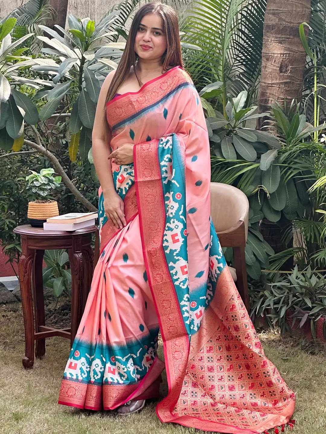 Banarasi Soft Silk Adorns With Zari Patola Pallu Saree