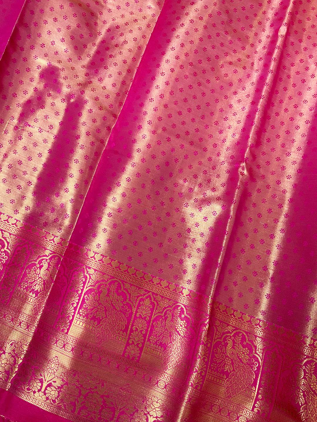 Majestic Red And Gold Peacock Saree by My Store