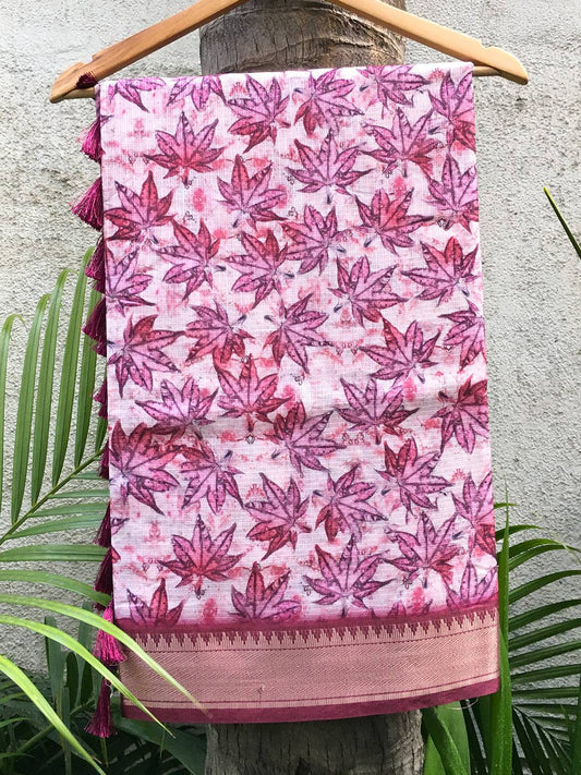 Kanjivaram Light Pink Gold Zari Pattu Border Saree by My Store