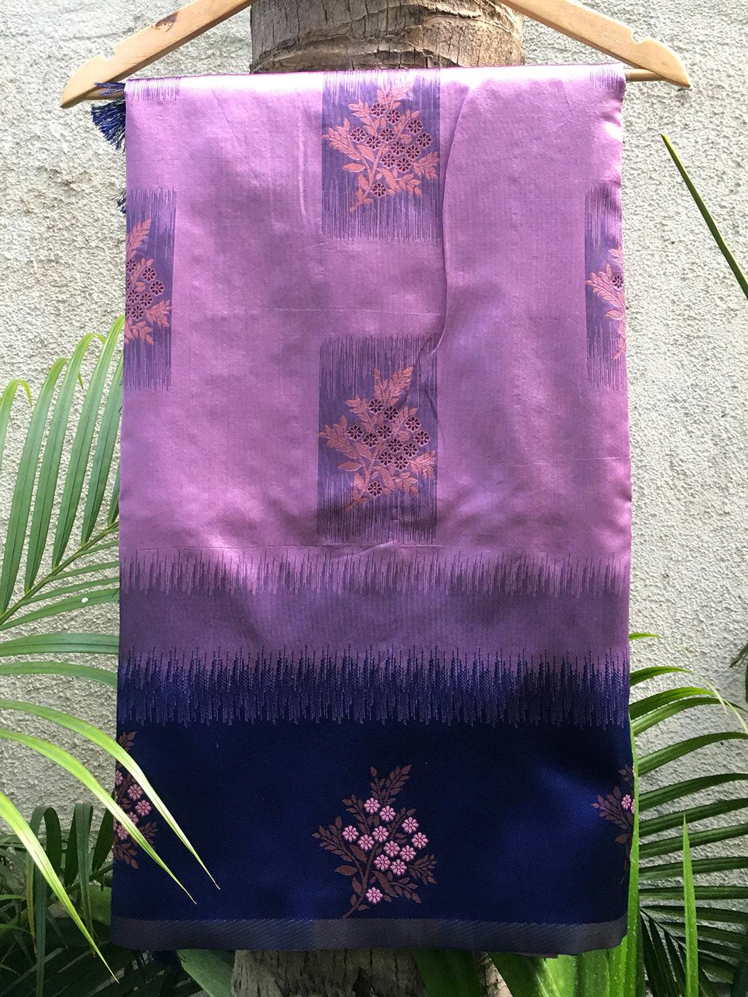 Violet Sami Banarasi Tussar Silk Saree