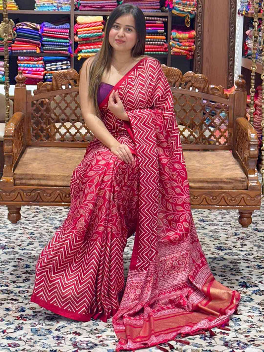 Exclusive Manipuri Silk Saree with Foil Print by My Store